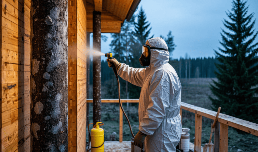 Обработка деревянного дома от домового гриба в Минске и Минской области