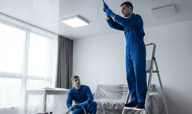 Слив воды с натяжного потолка Минск