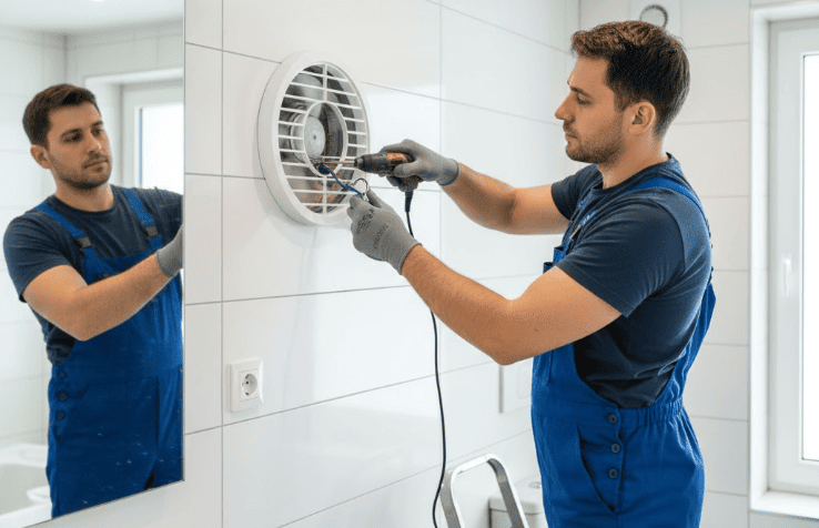 Замена вытяжки вентилятора в ванной в Минске